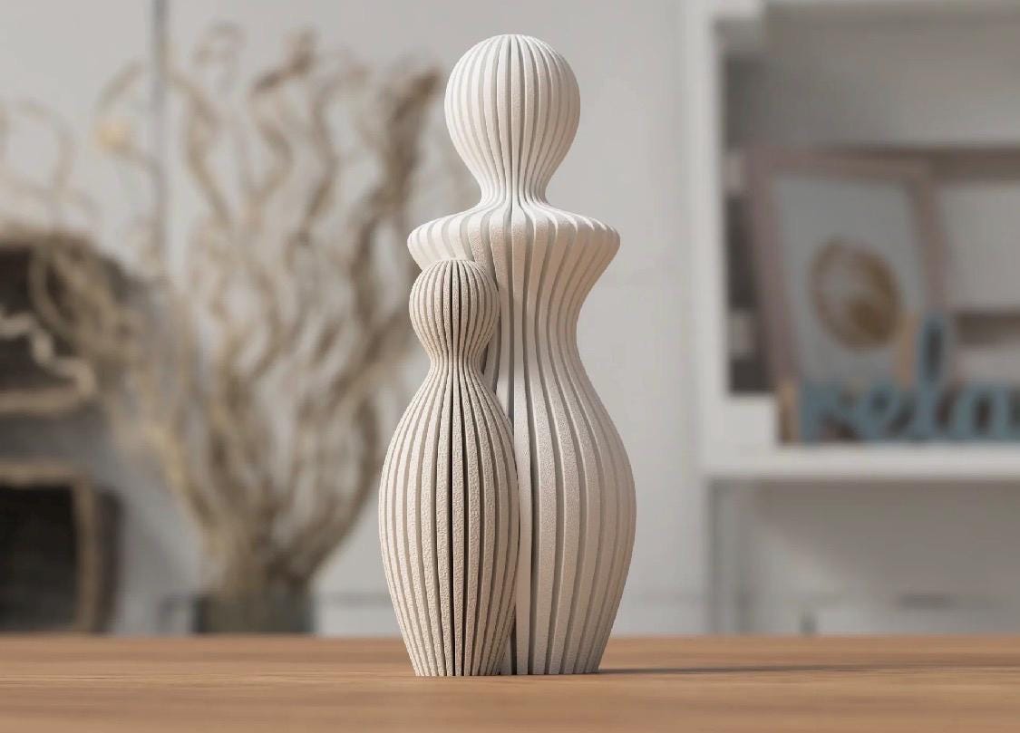 Mother’s Day figurine with 1-4 children.  Modern style