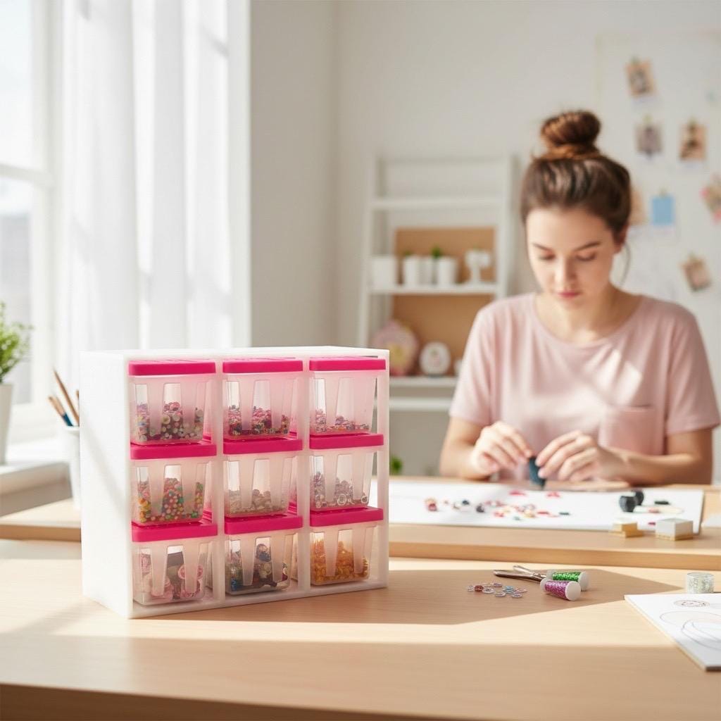 Teeny totes and rack, with removable totes. Perfect for craft tools or supplies.