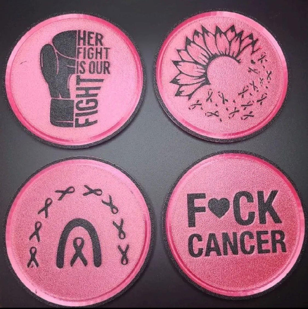 Breast Cancer Set of 4 — 3D Printed Pink Ribbon Coasters