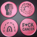 Breast Cancer Awareness Coaster Set of 4 — 3D Printed Pink Ribbon Coasters
