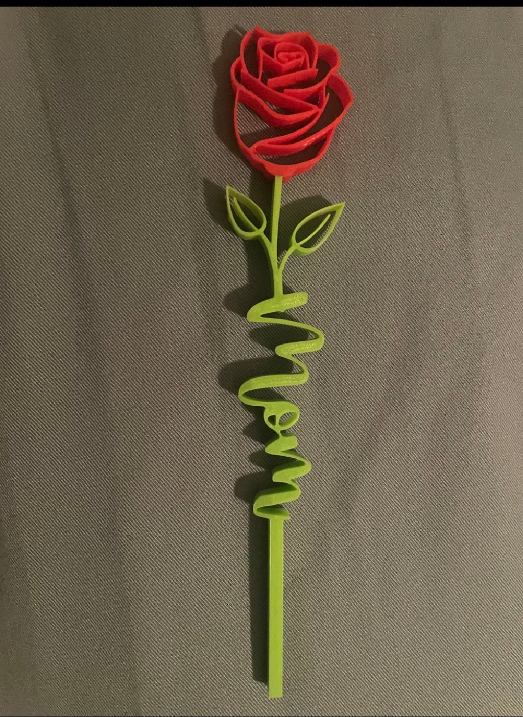 3D Printed Rose – Personalized "Mom" Flower Gift