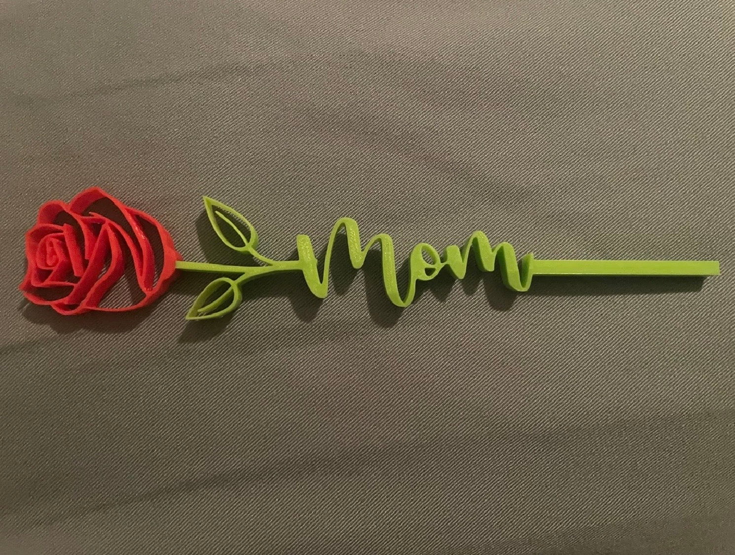 3D Printed Rose – Personalized "Mom" Flower Gift