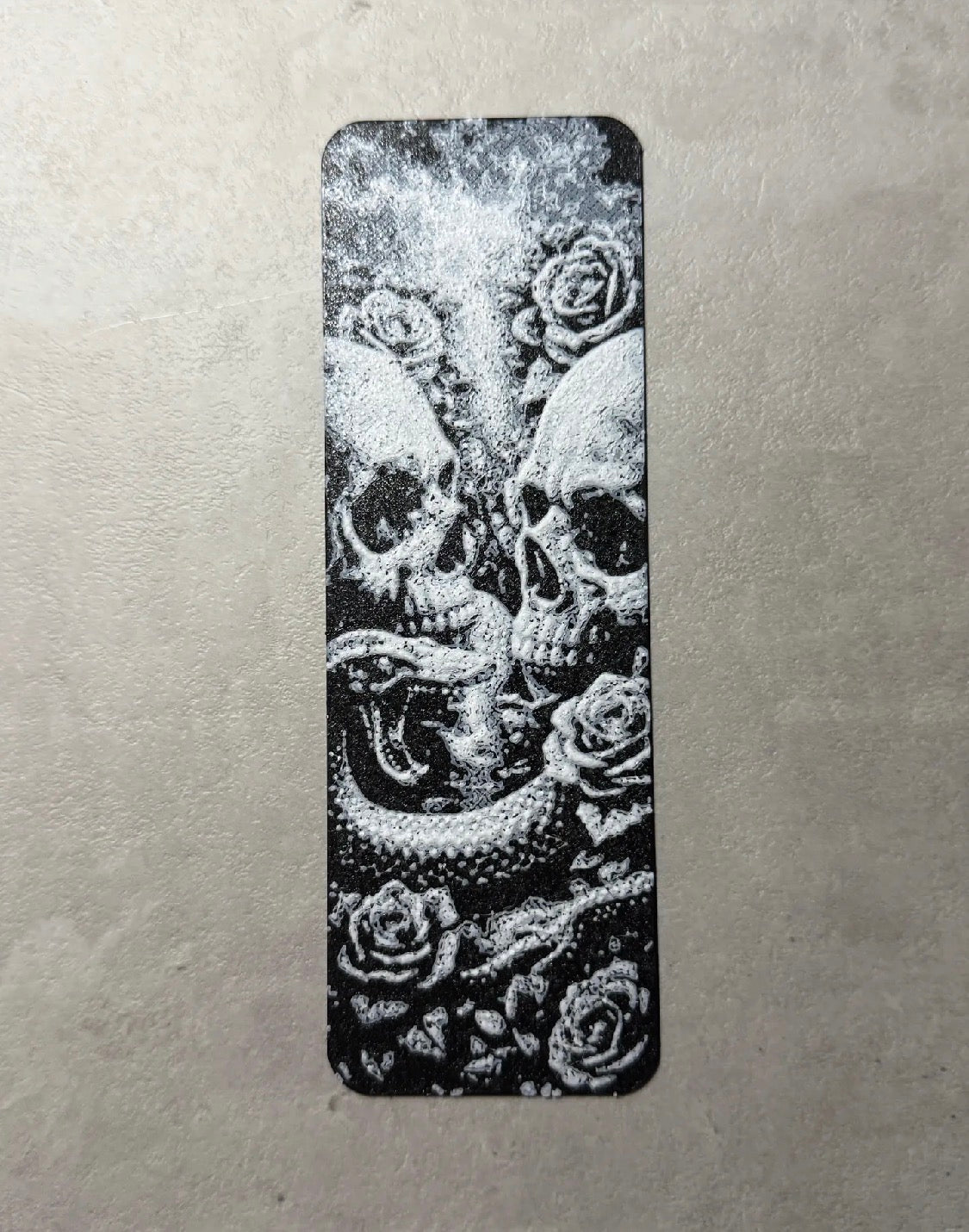 Gothic Skull & Roses Bookmark