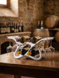 Organic Wave Wine Rack with Stemware Holder