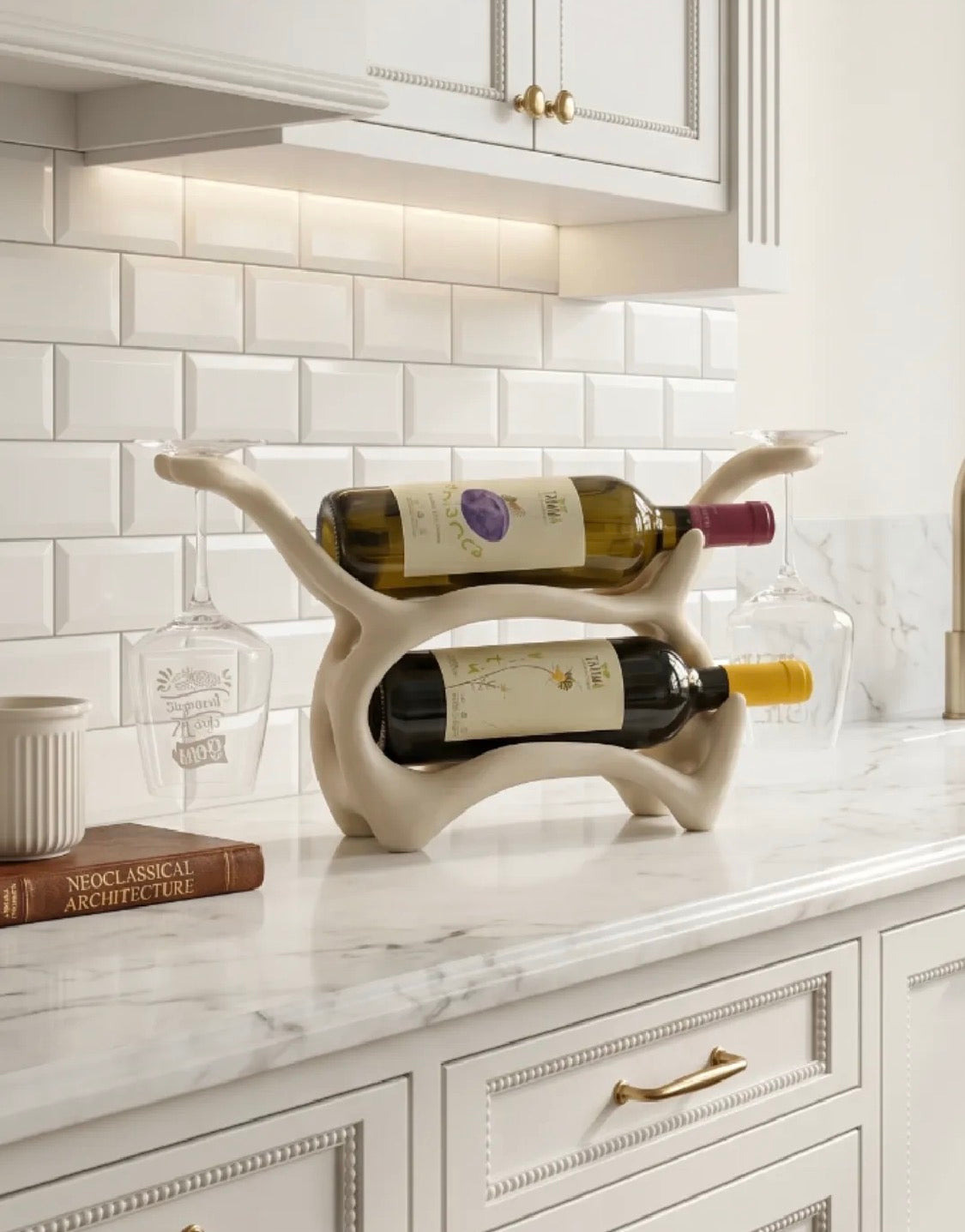 Driftwood Wine Rack with Stemware Holder