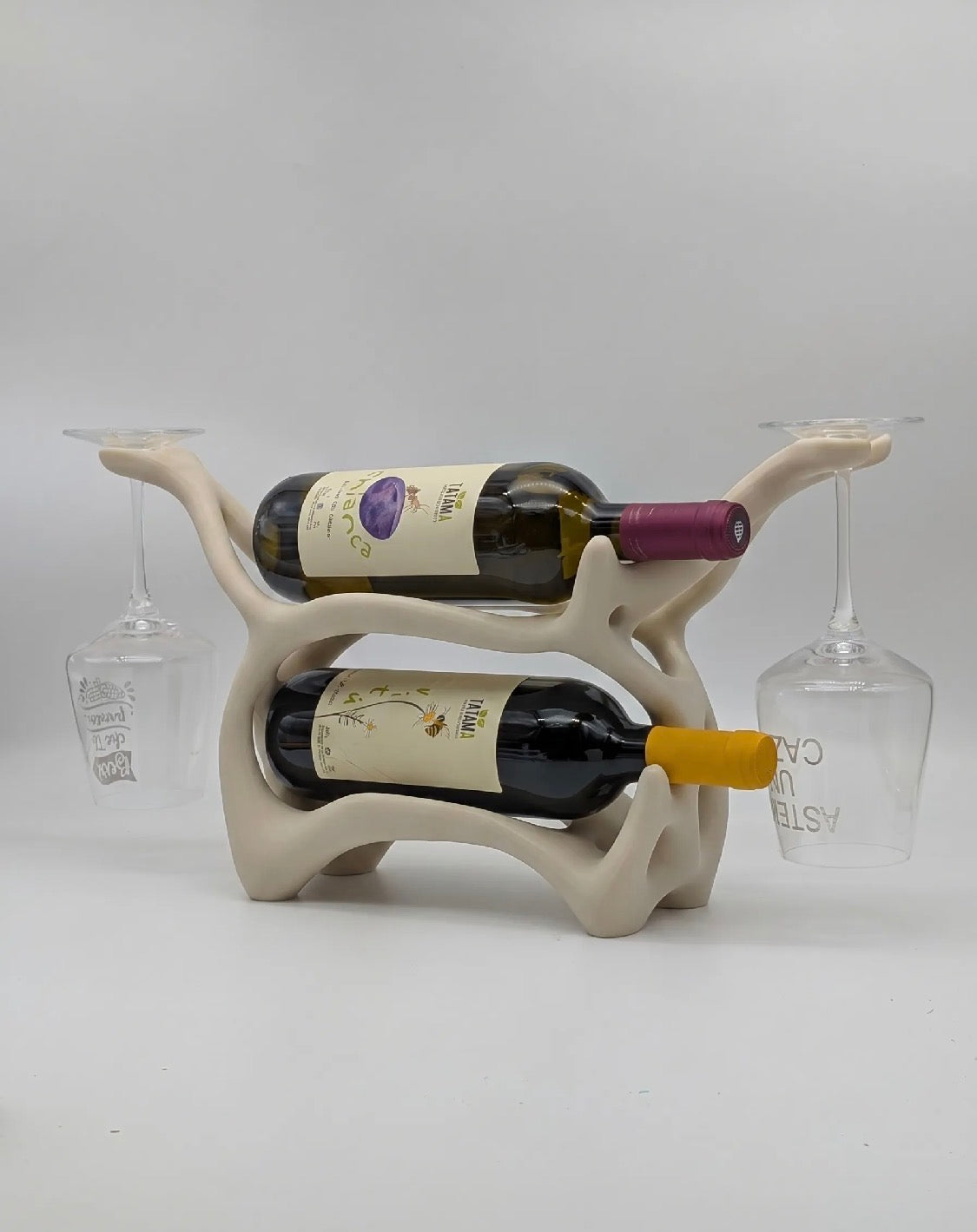 Driftwood Wine Rack with Stemware Holder