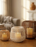 Rattan-Style Candle Lantern