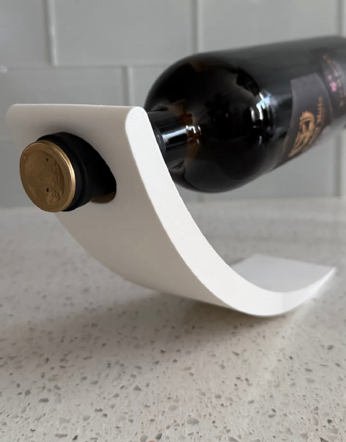 Curved Arc Wine Bottle Holder – 3D Printed