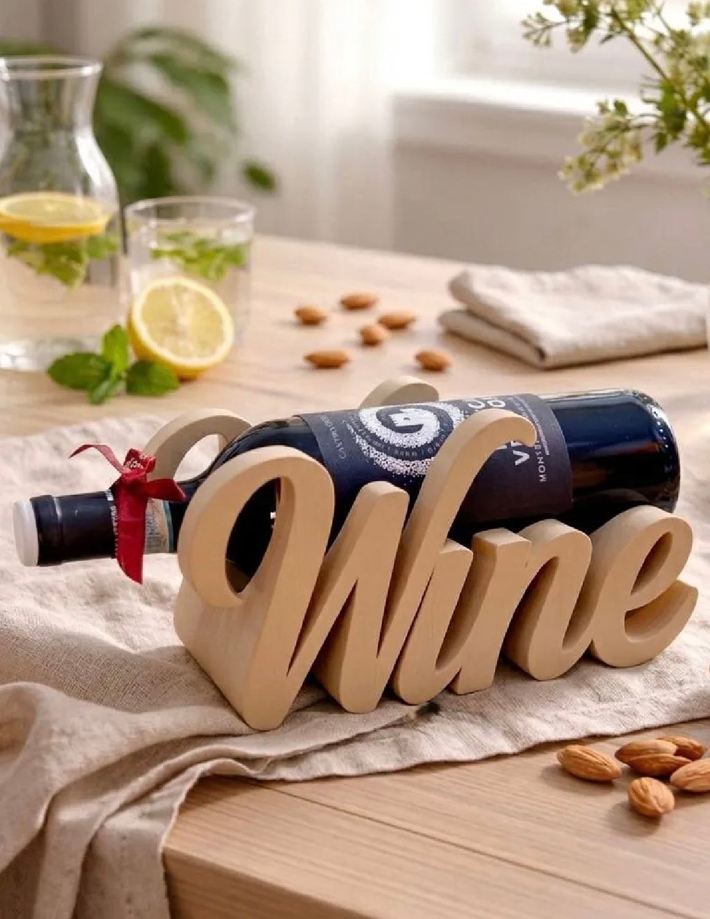 Wine Word Art Bottle Holder – 3D Printed