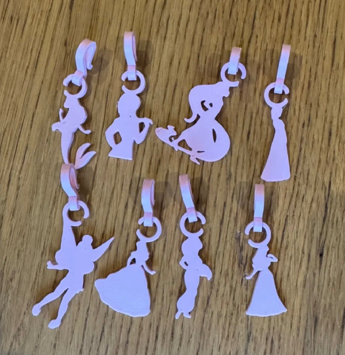 Disney Princess Drink Charms – 3D Printed Set of 8 (Party Favor)