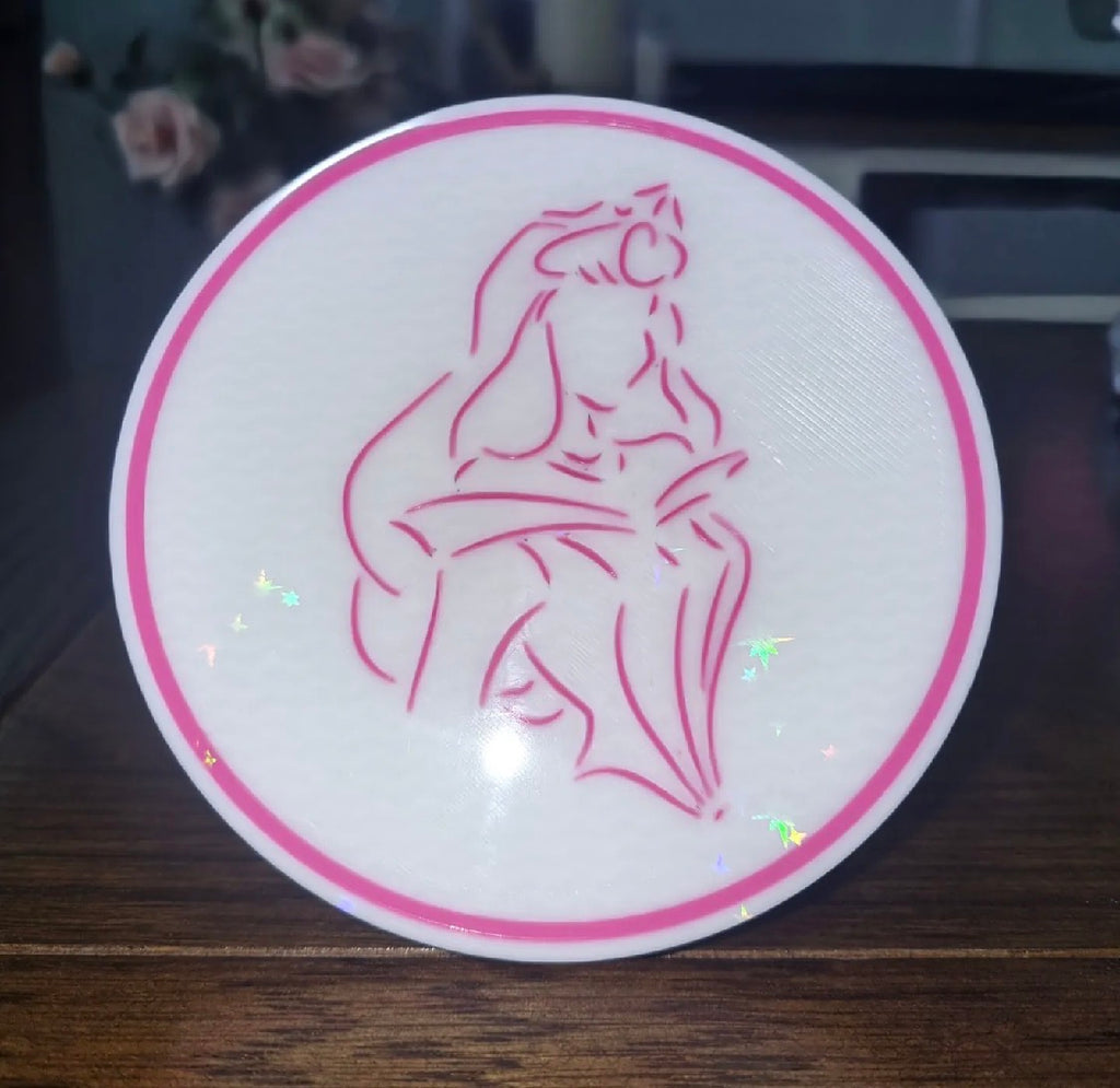 Disney Princess Line Art Coaster Set – 3D Printed Set of 4 (Iridescent)