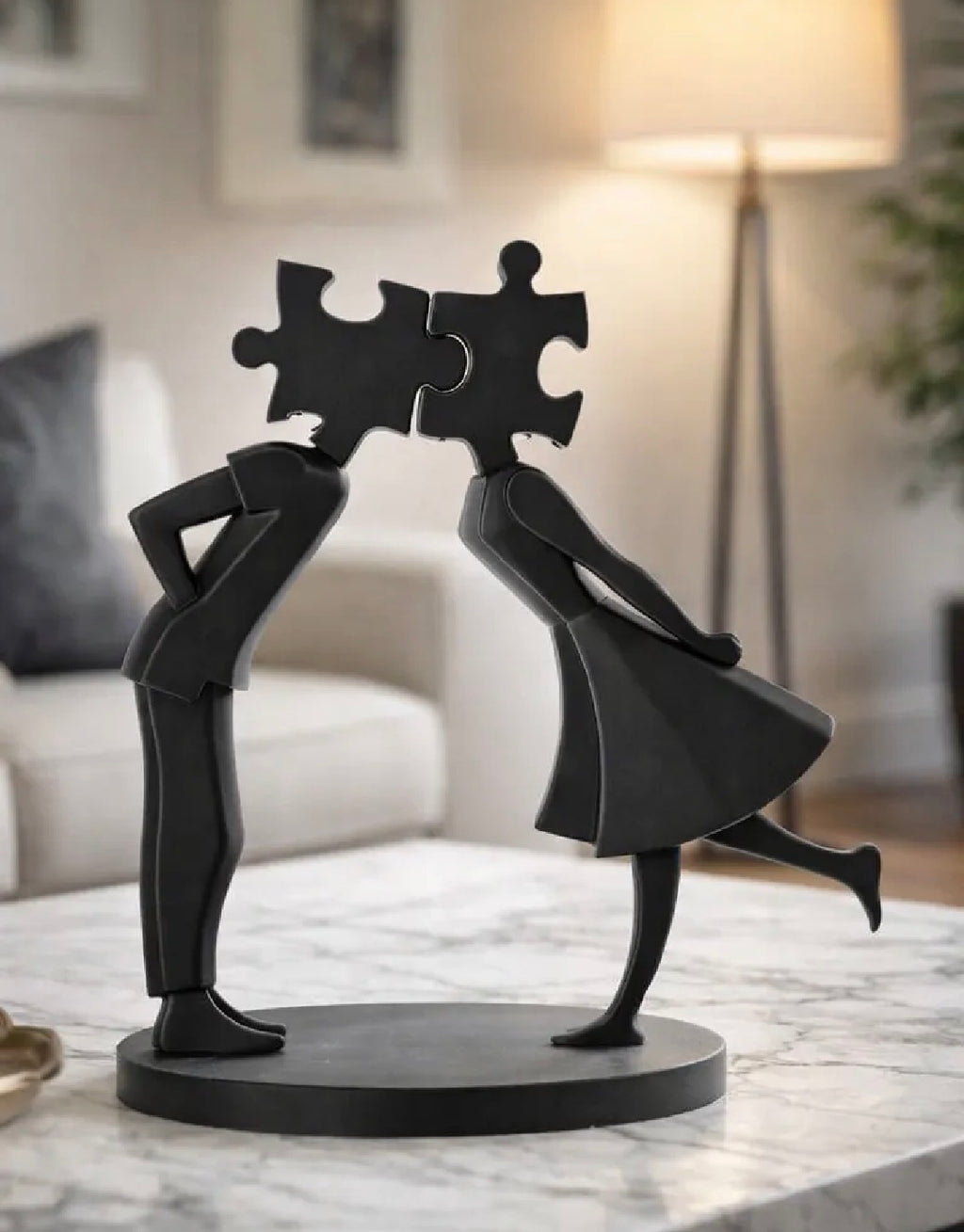 You Complete Me Couple Puzzle Sculpture – 3D Printed Home Decor
