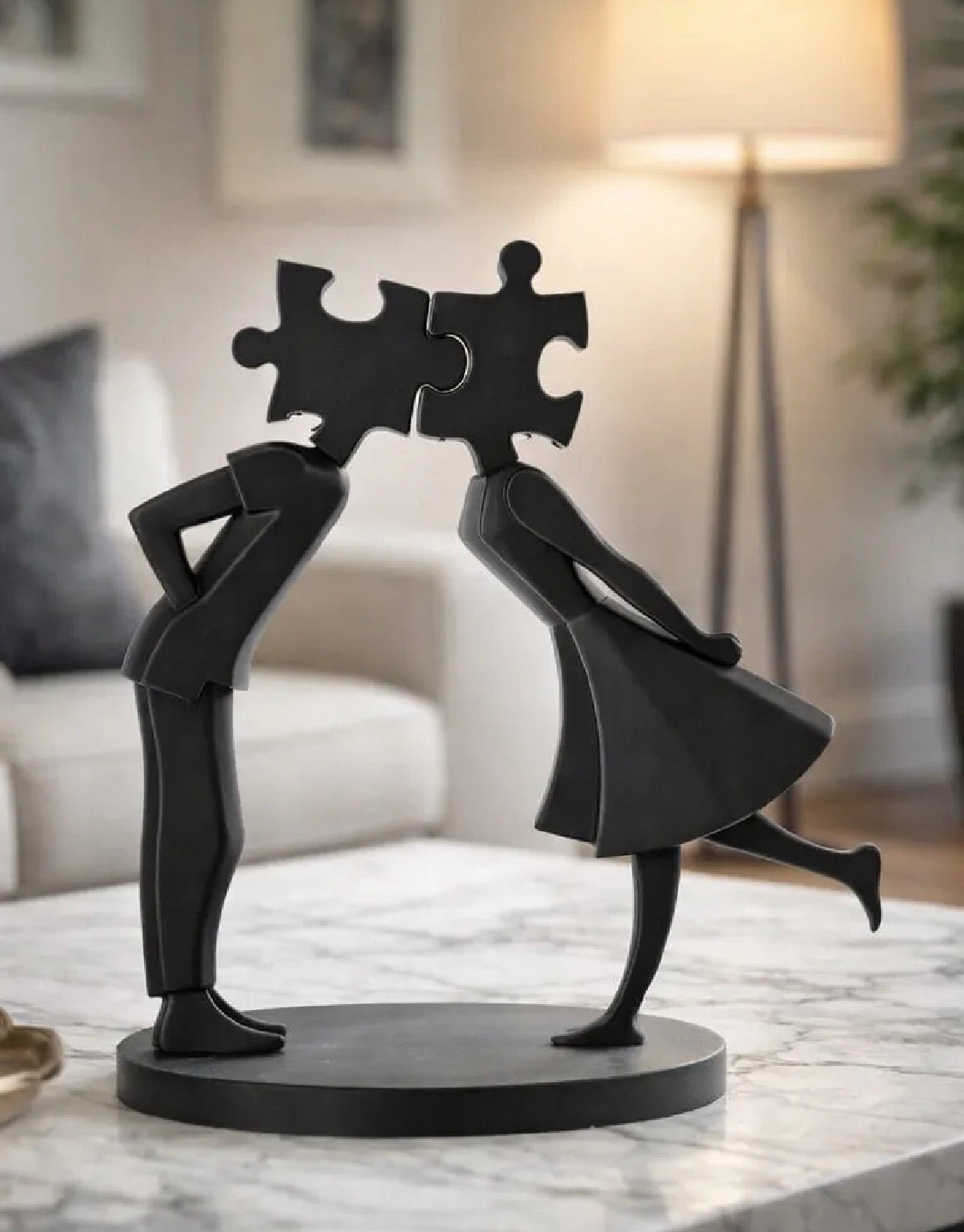 You Complete Me Couple Puzzle Sculpture – 3D Printed Home Decor