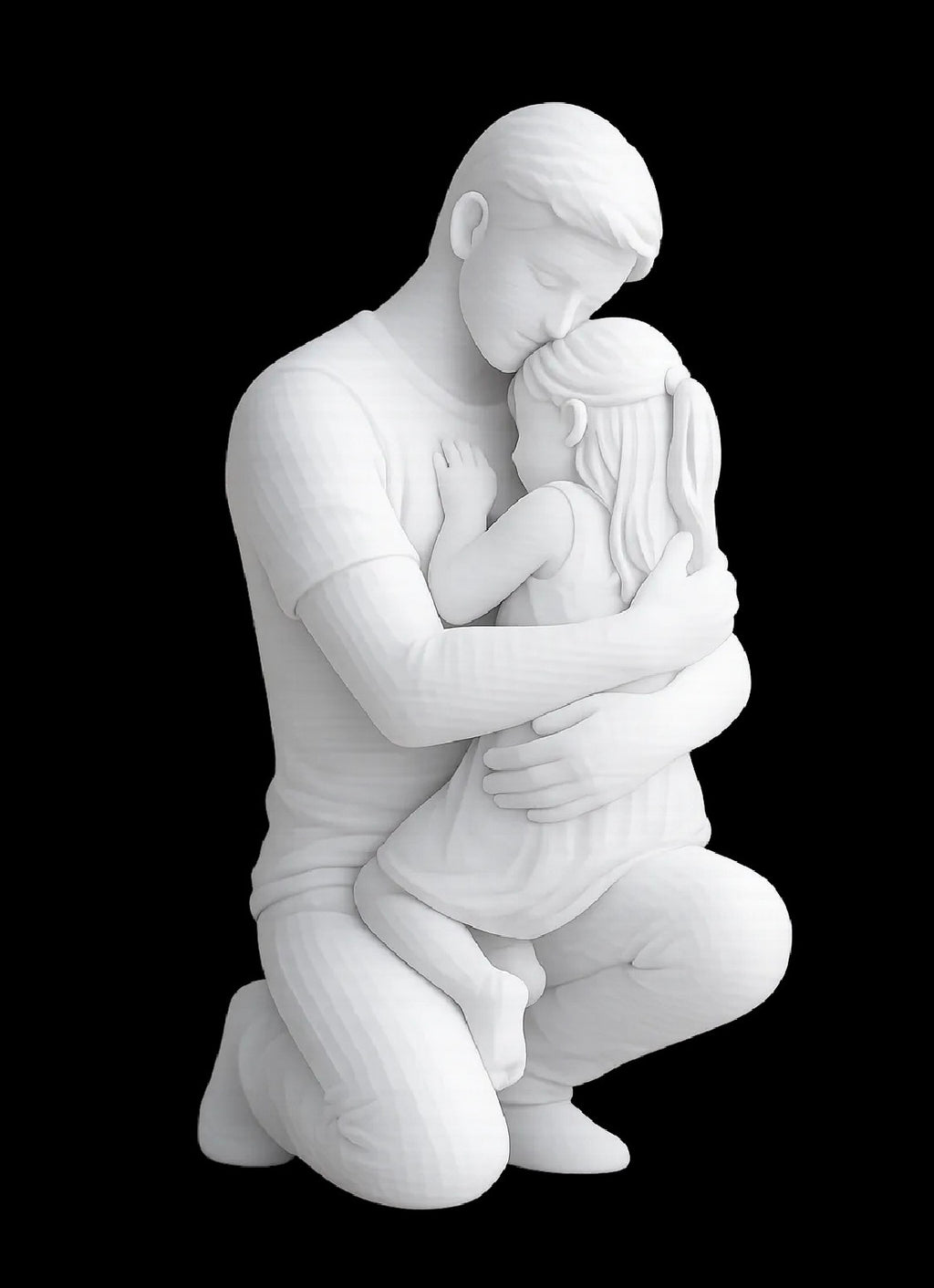 Father & Daughter Hug Sculpture – 3D Printed Father's Day Gift