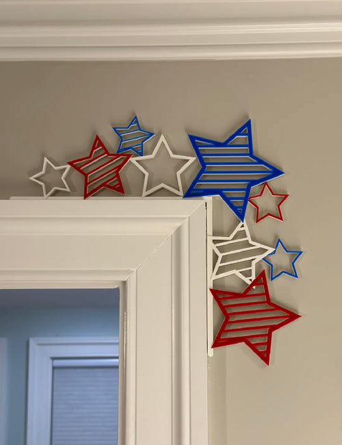 4th of July Star Door Frame Corner Decorations – 3D Printed Set