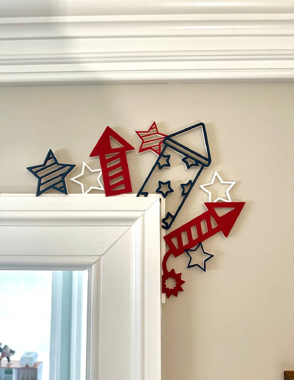 4th of July Firework Rocket Door Frame Corner Decorations – 3D Printed Set