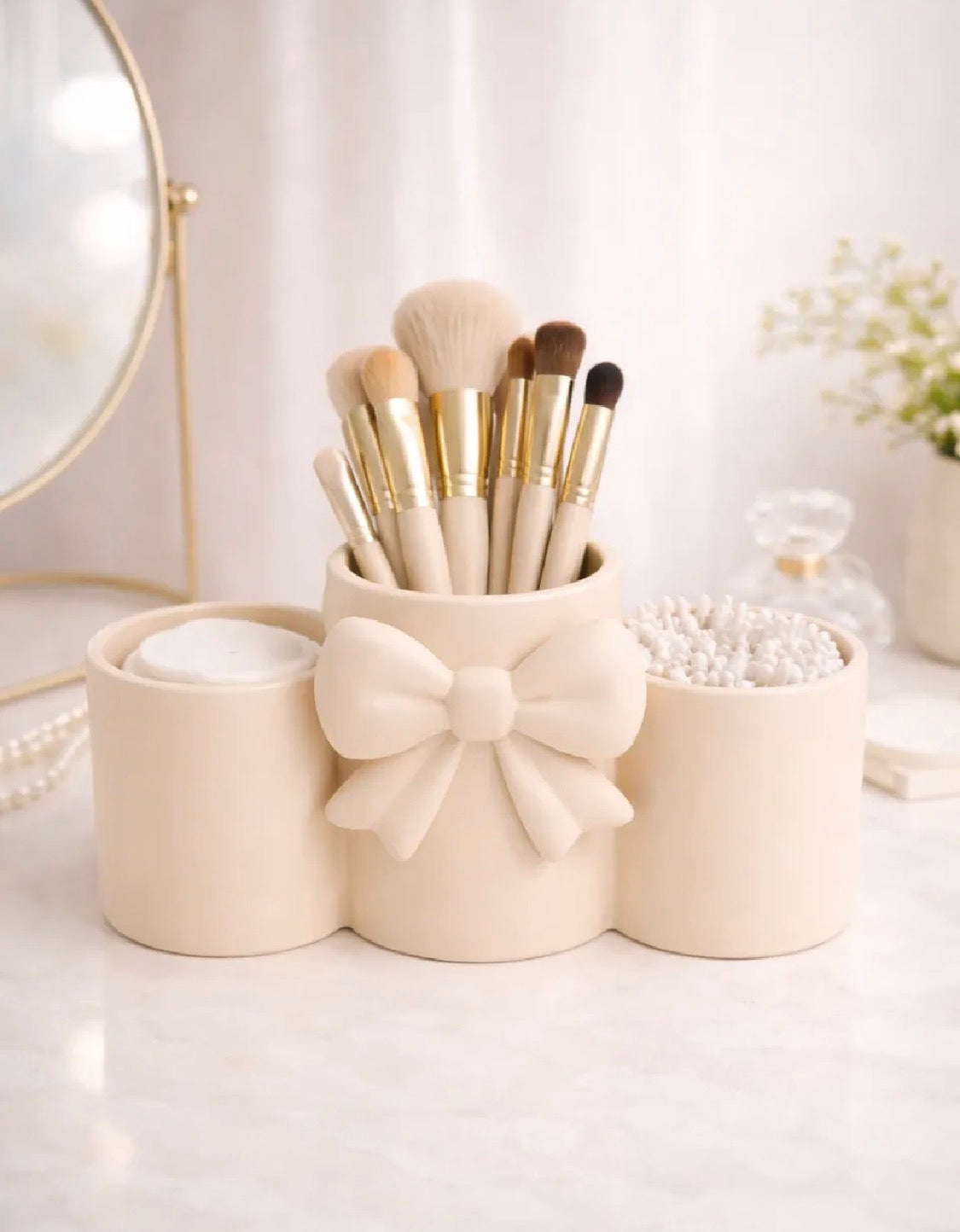 Bow Makeup Brush Holder – 3D Printed Vanity Organizer