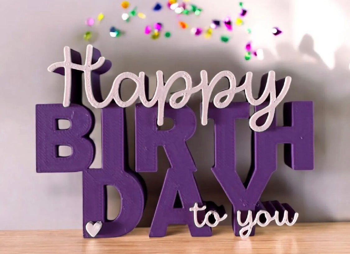 Happy Birthday To You Sign – 3D Printed Gift