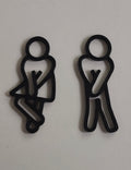 Funny Bathroom Signs Set – 3D Printed Restroom Door Signs
