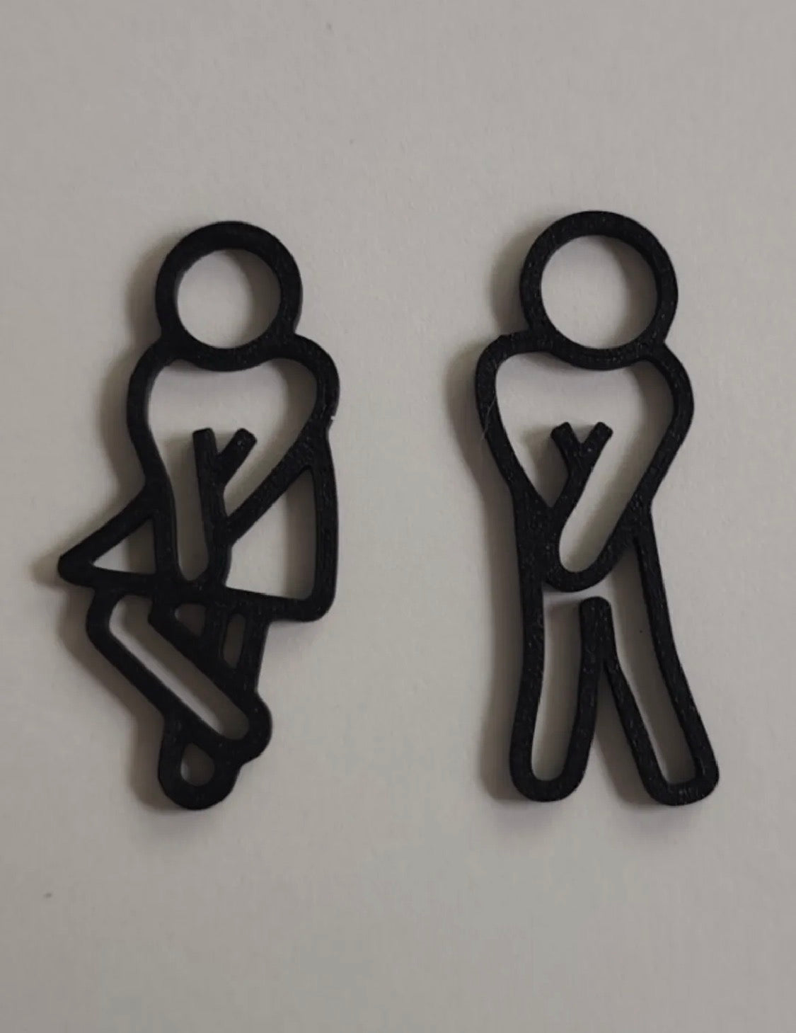Funny Bathroom Signs Set – 3D Printed Restroom Door Signs