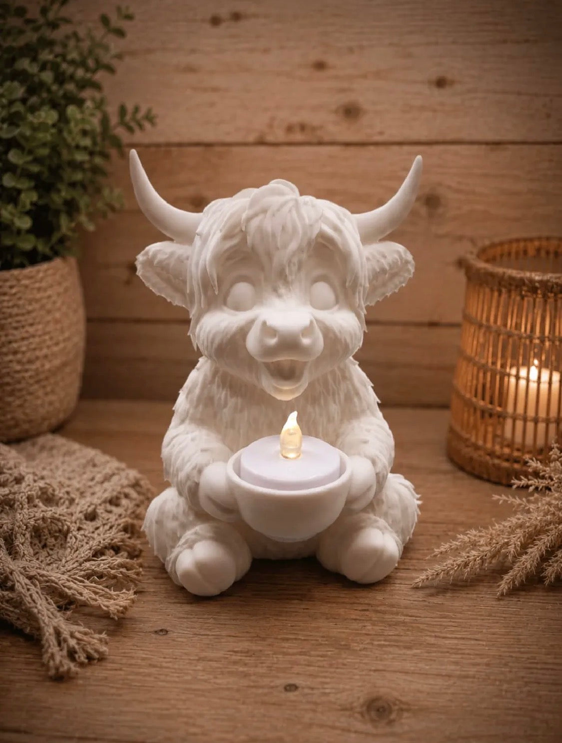 Highland Cow Tea Light Holder-3D printed