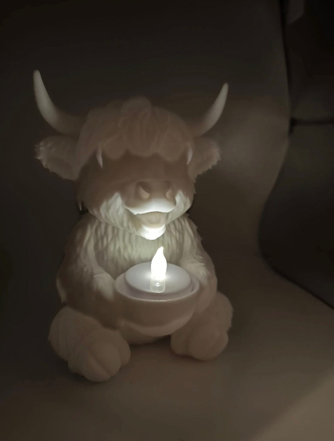 Highland Cow Tea Light Holder-3D printed