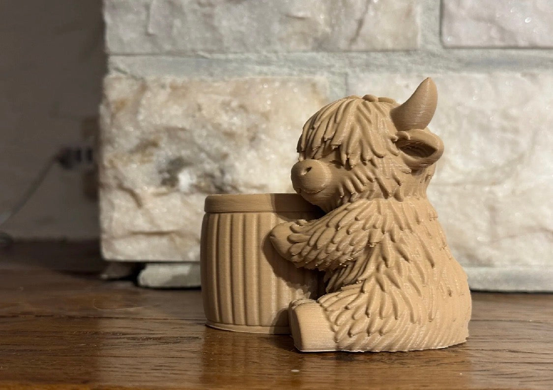 Highland Cow Sitting Planter