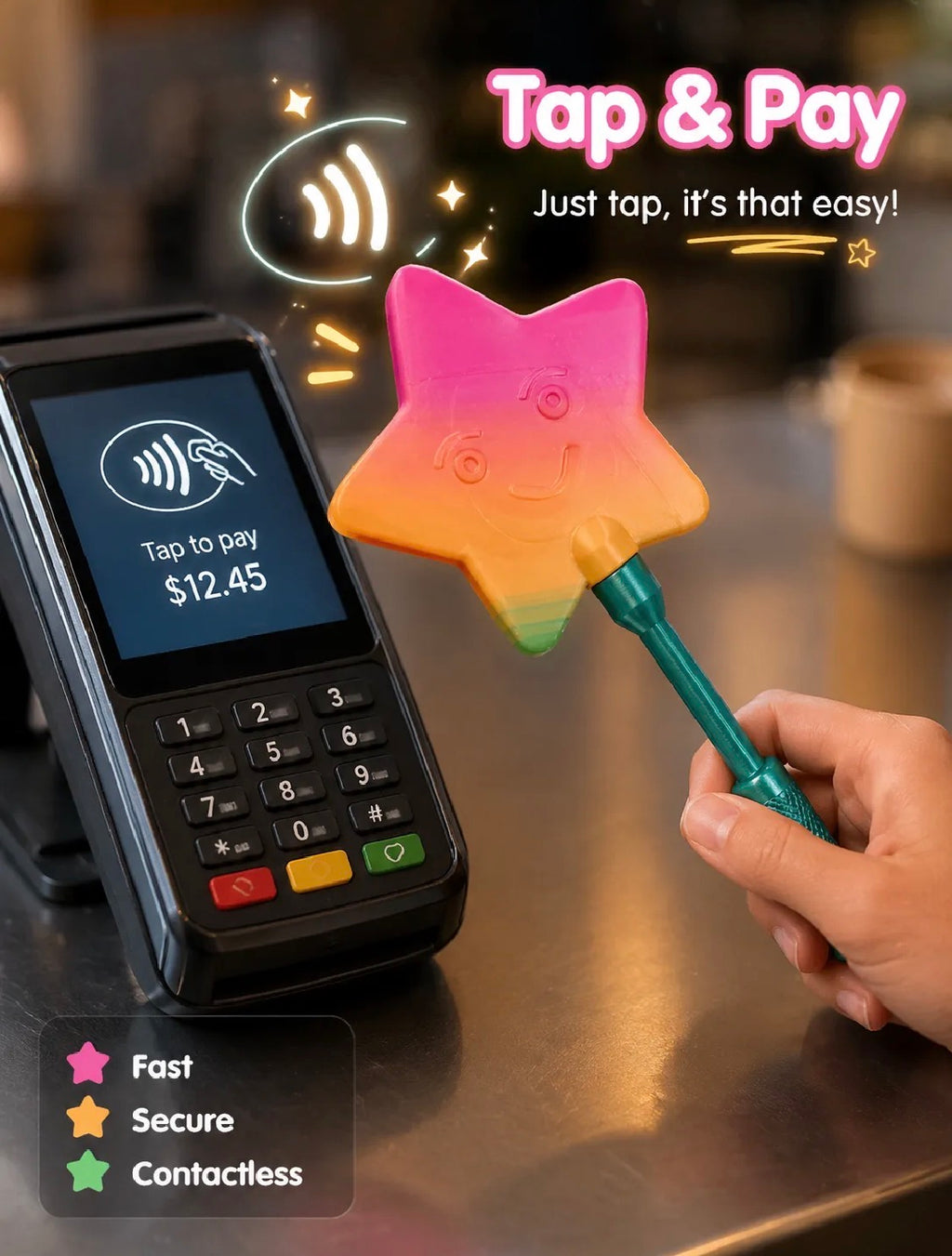 3D Printed Star Tap to Pay Wand
