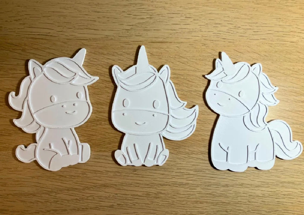 Paintable Unicorn Ornaments Set of 3