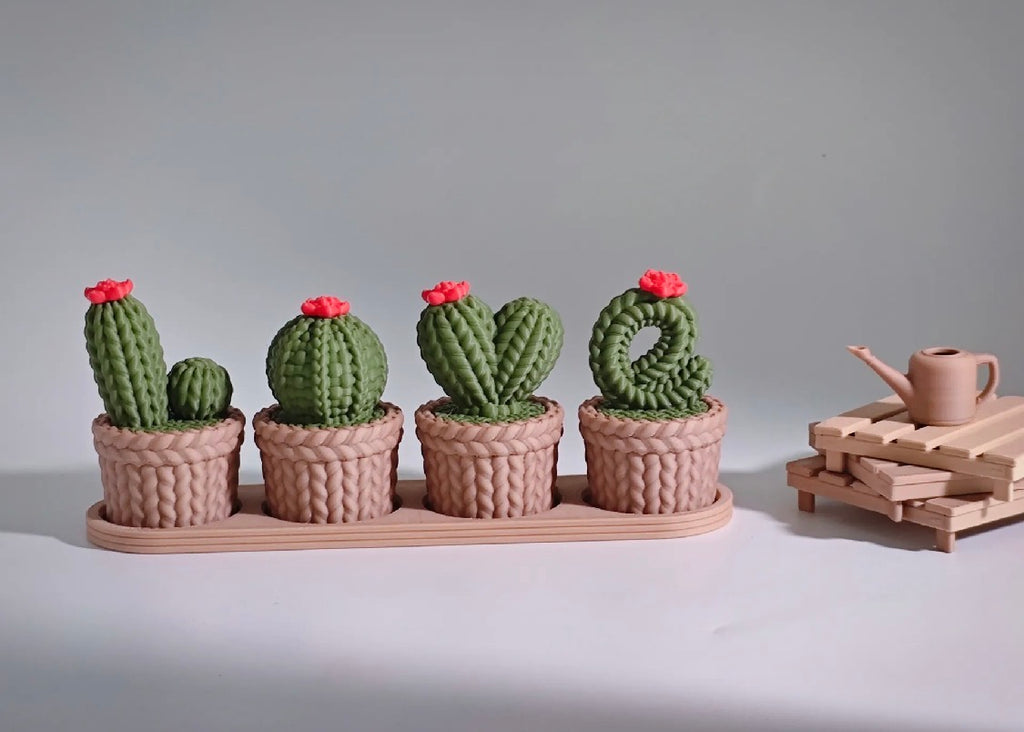 LOVE Cactus Planter Set- 3D Printed