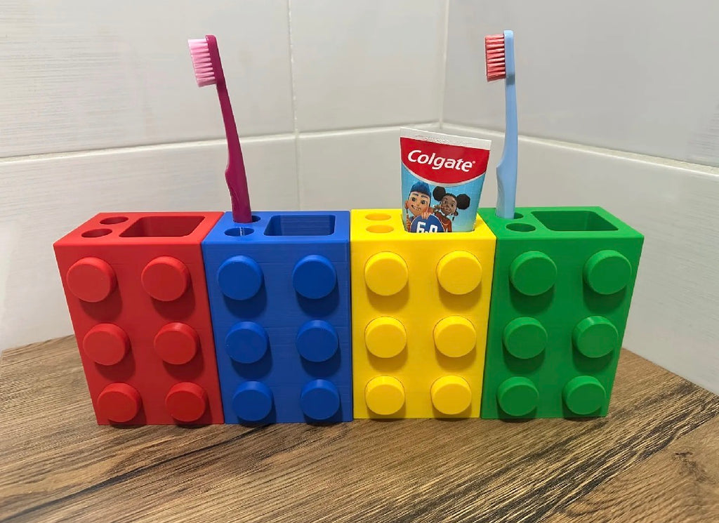 3D Printed Block Style Toothbrush Holder