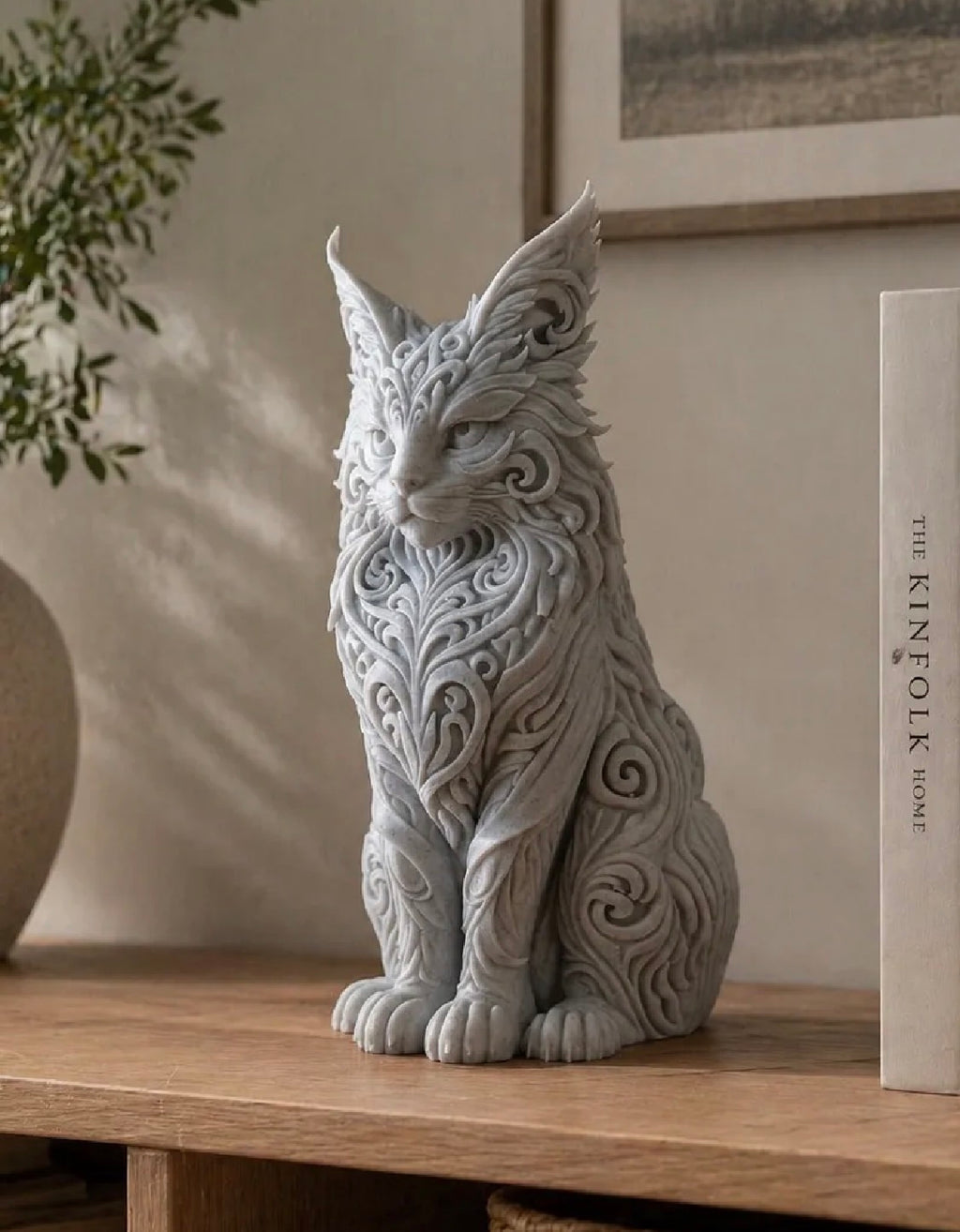 3D Printed Maine Coon Cat Figurine