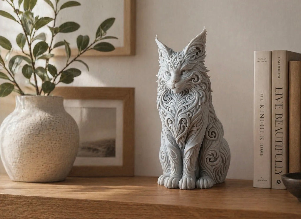 3D Printed Maine Coon Cat Figurine