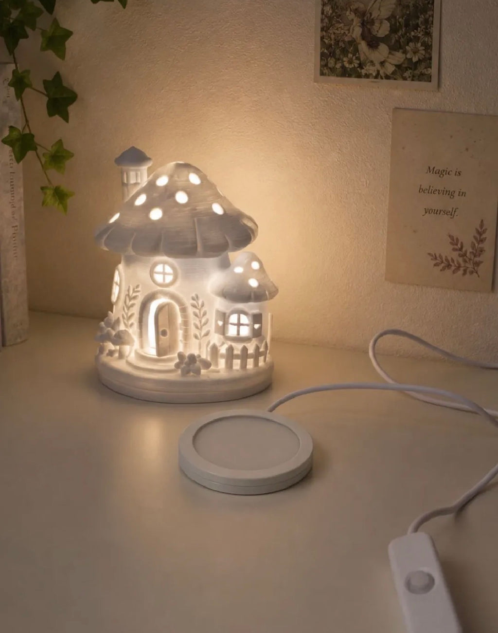 3D Printed Mushroom Fairy House Night Light