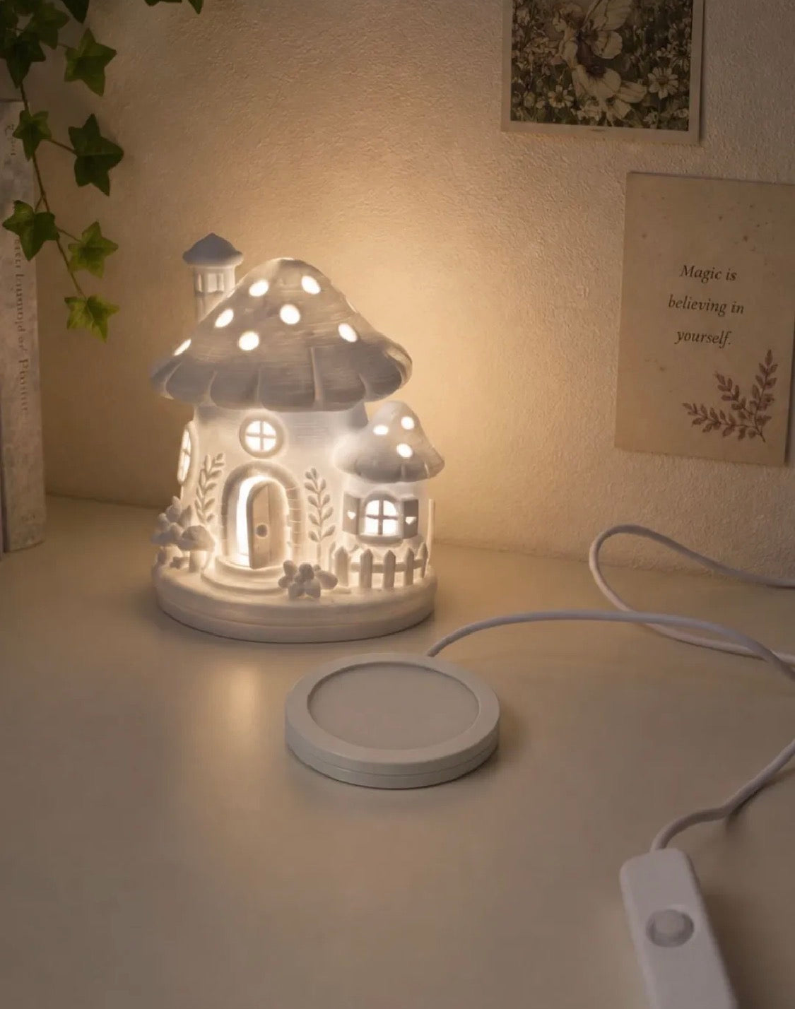 3D Printed Mushroom Fairy House Night Light