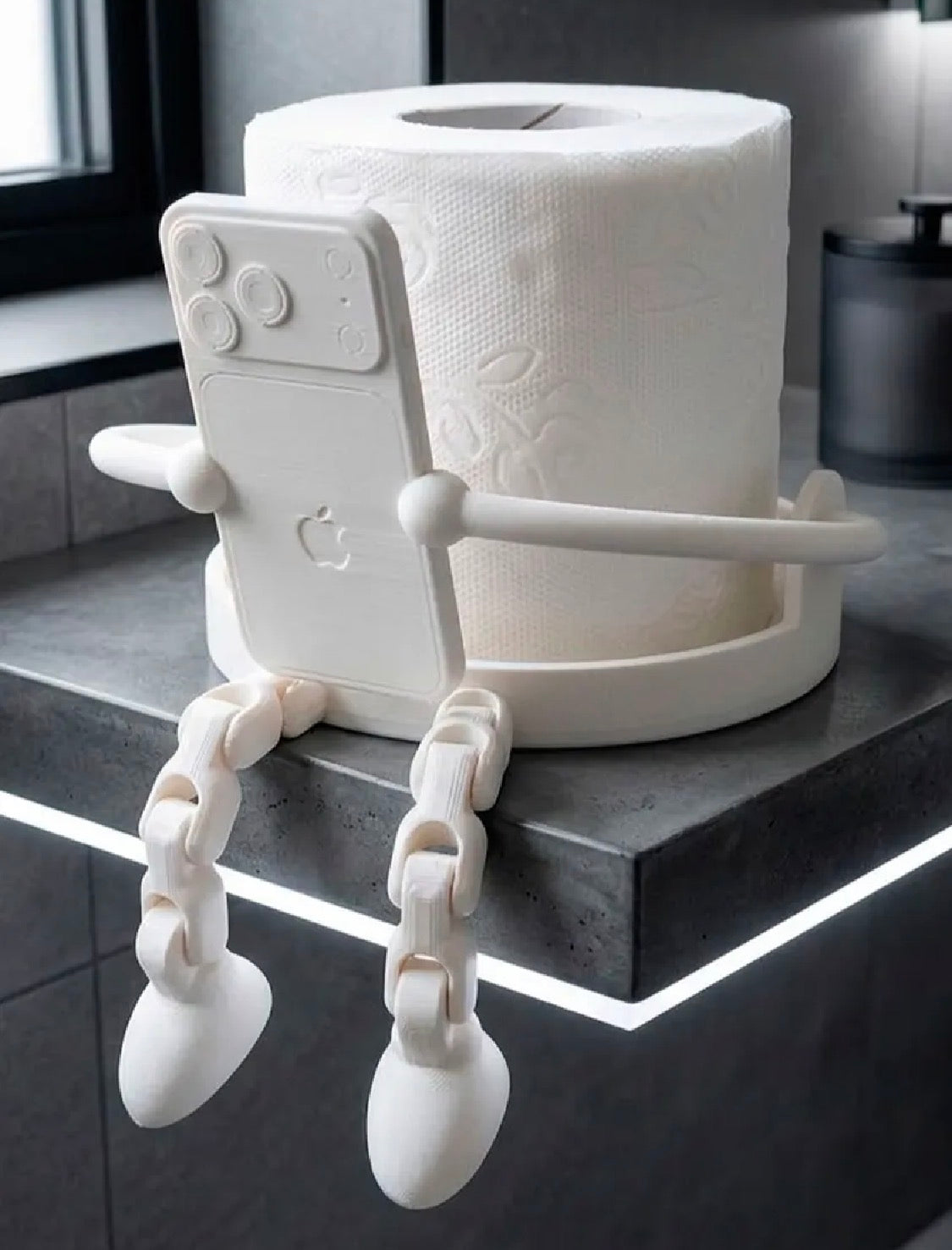 3D Printed Scrolling Phone Toilet Paper Holder