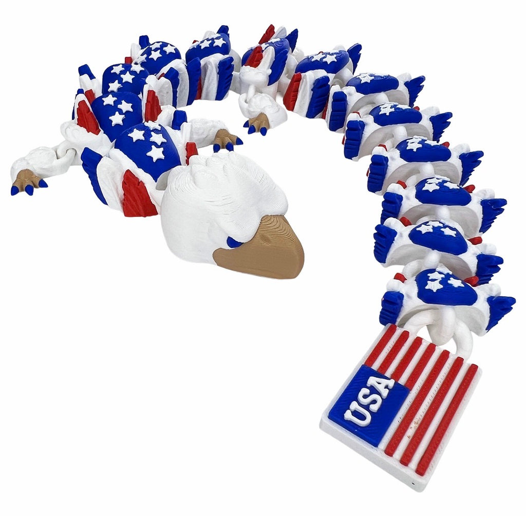 3D Printed American Flag Bald Eagle Dragon – 50 Stars