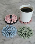 Flower Coaster Set of 4 with Holder