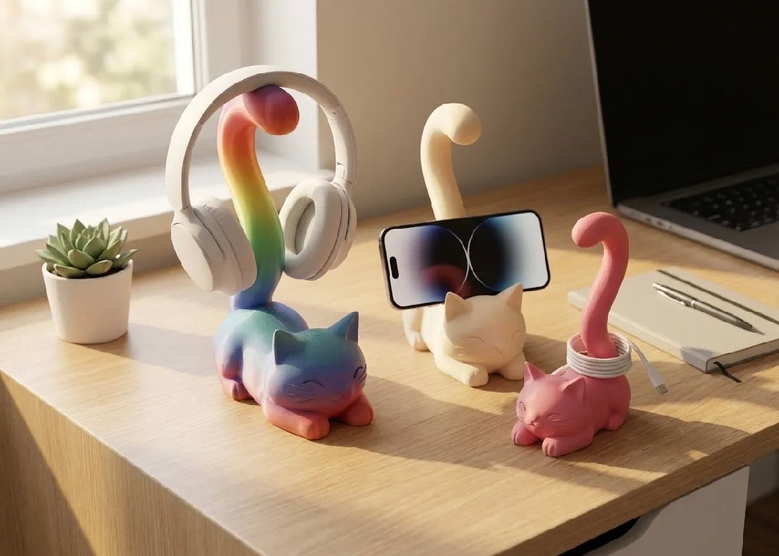 Cat Tail Desk Organizer Stand