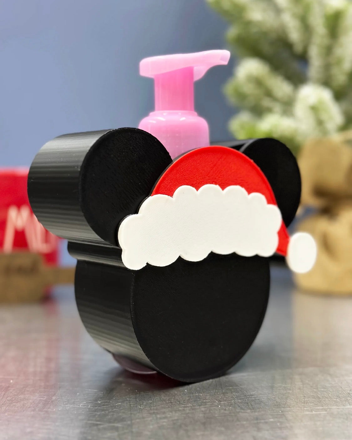 Mickey Santa Hat Soap Dispenser Holder