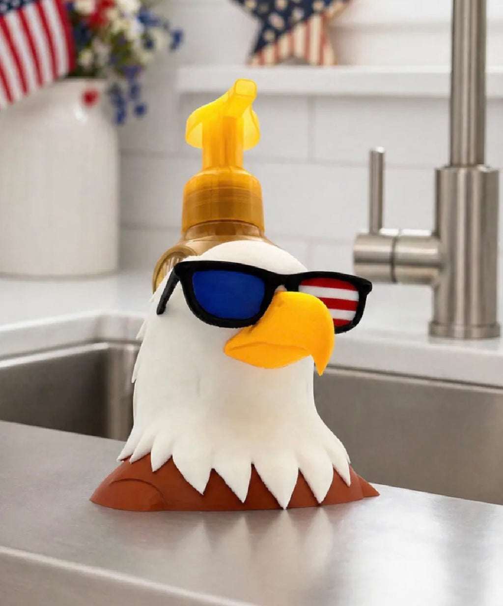 Patriotic Bald Eagle Soap Dispenser Holder