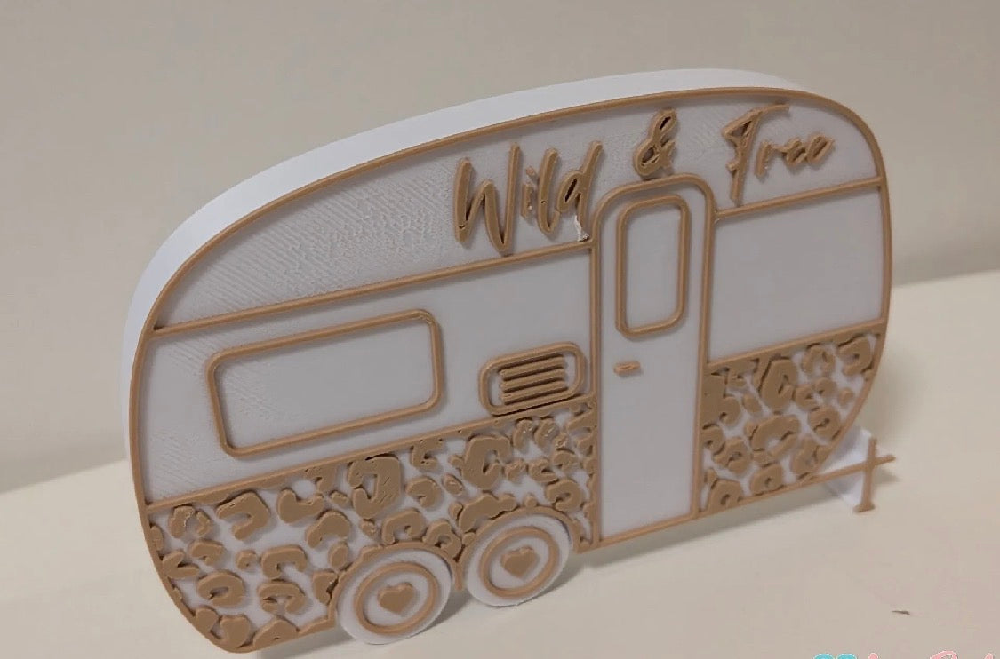 Wild & Free Camper Decor Sign