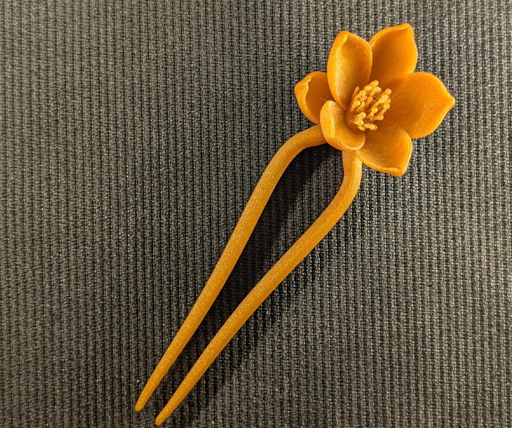 Floral 3D Printed Hair Pins
