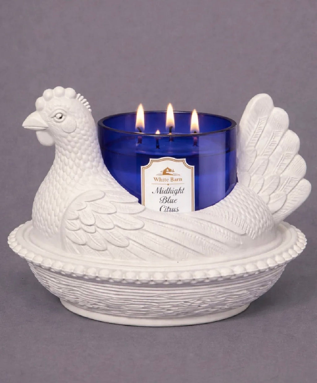 Hen on Nest 3-Wick Candle Holder