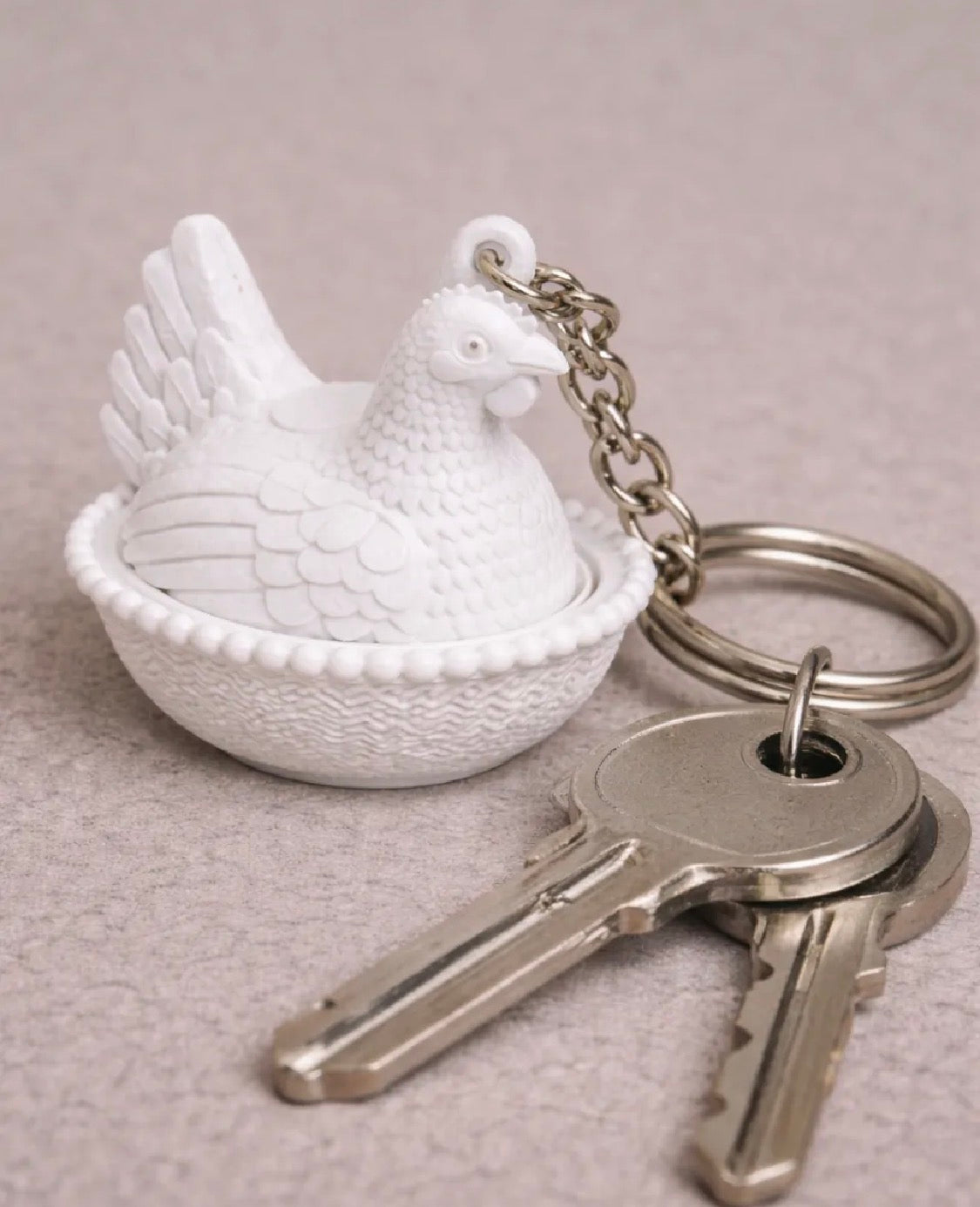 Hen on Nest Keychain