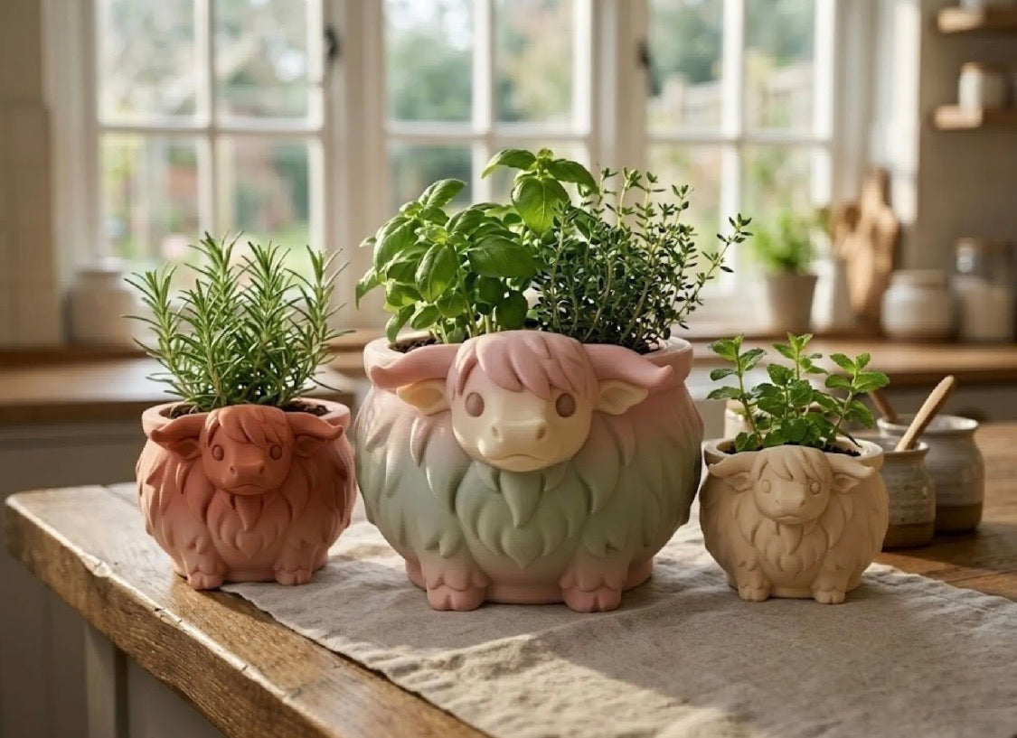 Highland Cow Planter