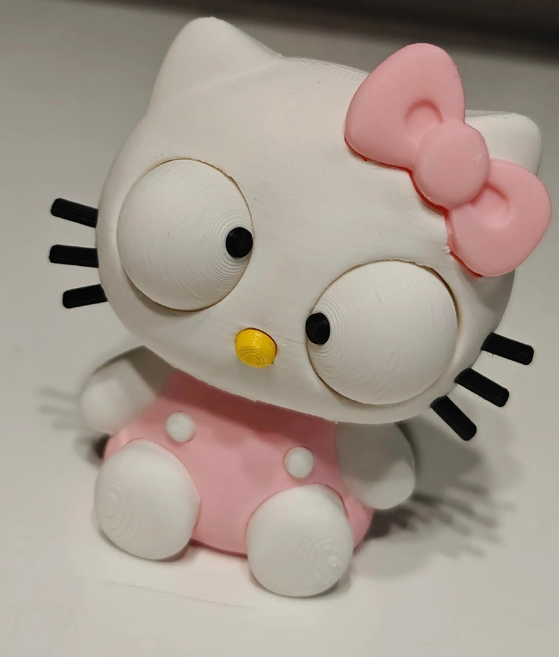 Goofy Eyes Cat Figurine with Moveable Eyes