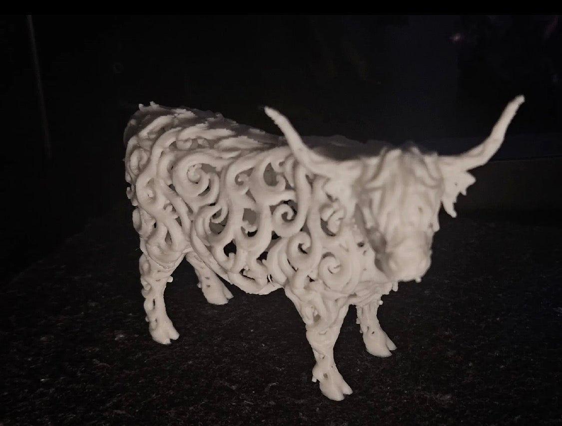 Highland Cow Filigree Figurine