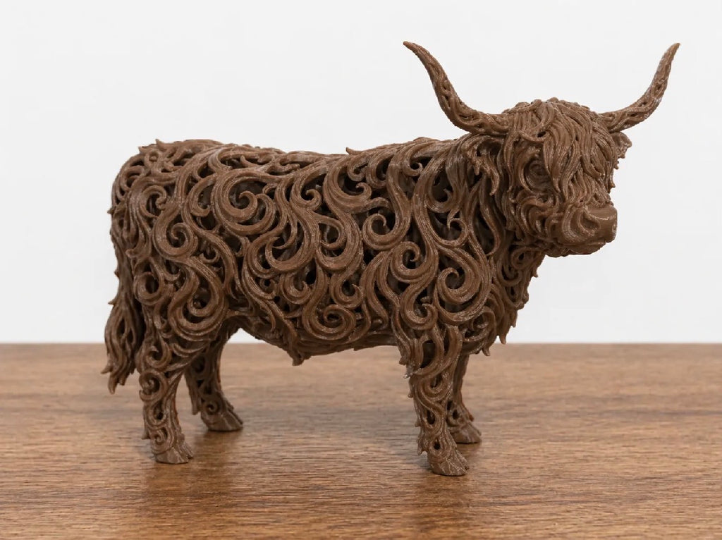 Highland Cow Filigree Figurine
