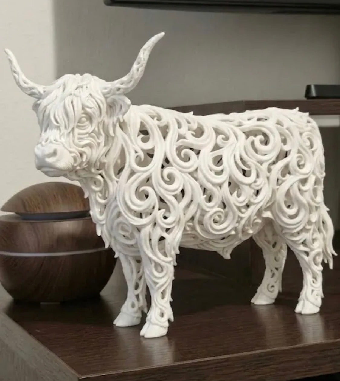Highland Cow Filigree Figurine